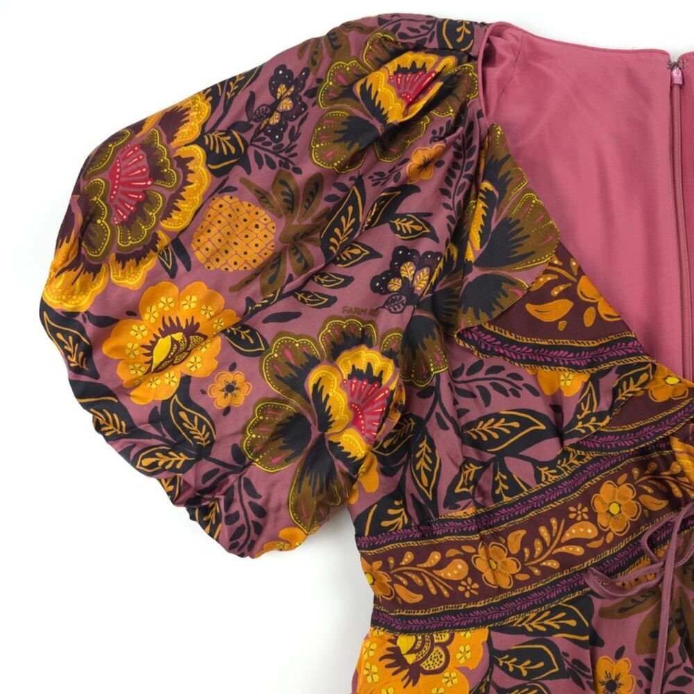 NWT Farm Rio Blush Garden Bloom Maxi Dress Resort Boho Romantic Heritage - Picture 6 of 15